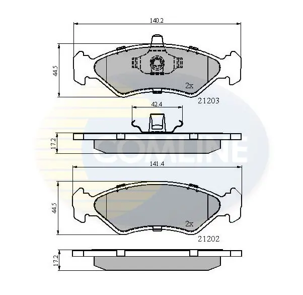 Handler.Part Brake pad set, disc brake COMLINE CBP0876 1