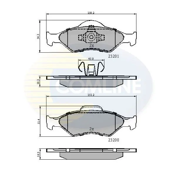 Handler.Part Brake pad set, disc brake COMLINE CBP0899 1