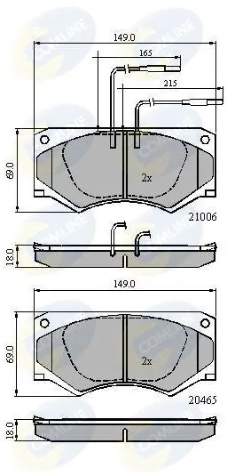 Handler.Part Brake pad set, disc brake COMLINE CBP11051 1