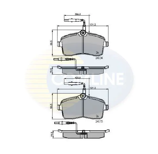 Handler.Part Brake pad set, disc brake COMLINE CBP11250 1