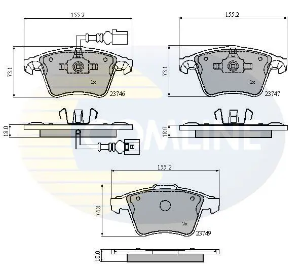 Handler.Part Brake pad set, disc brake COMLINE CBP11312 1