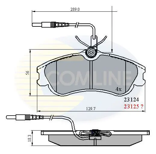 Handler.Part Brake pad set, disc brake COMLINE CBP1174 1