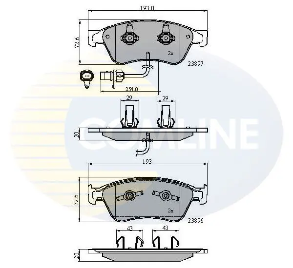 Handler.Part Brake pad set, disc brake COMLINE CBP11740 1