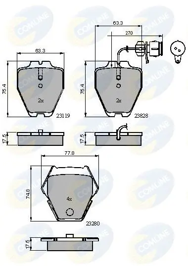 Handler.Part Brake pad set, disc brake COMLINE CBP11770 1