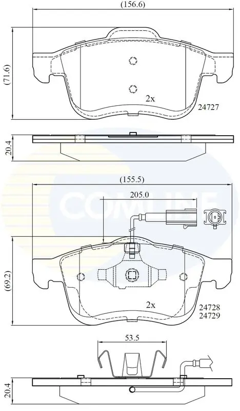 Handler.Part Brake pad set, disc brake COMLINE CBP12032 1