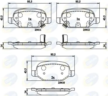 Handler.Part Brake pad set, disc brake COMLINE CBP31559 1