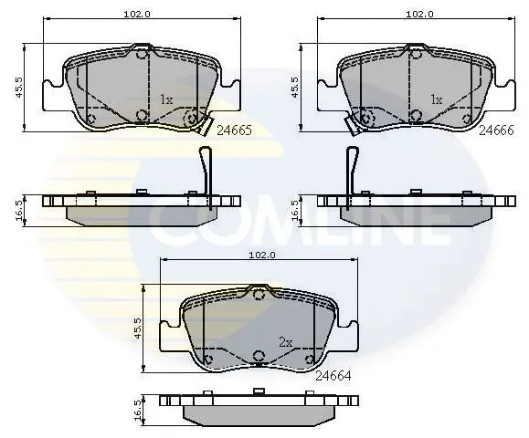 Handler.Part Brake pad set, disc brake COMLINE CBP31572 1