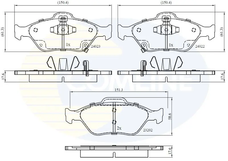 Handler.Part Brake pad set, disc brake COMLINE CBP31637 1