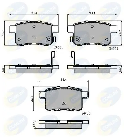 Handler.Part Brake pad set, disc brake COMLINE CBP31711 1