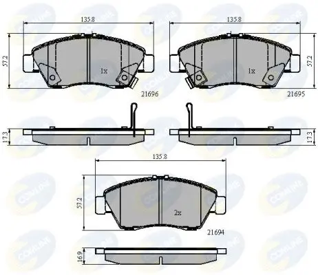 Handler.Part Brake pad set, disc brake COMLINE CBP32009 1