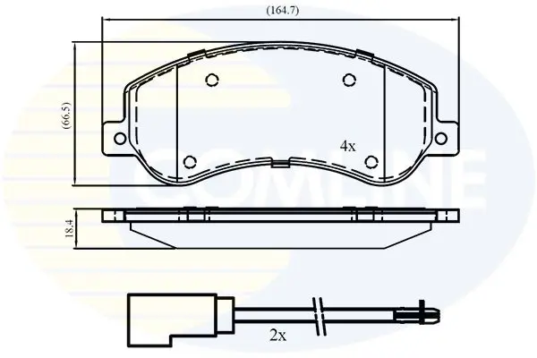 Handler.Part Brake pad set, disc brake COMLINE CBP21512 1