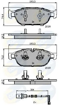 Handler.Part Brake pad set, disc brake COMLINE CBP22120 1