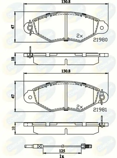 Handler.Part Brake pad set, disc brake COMLINE CBP2485 1