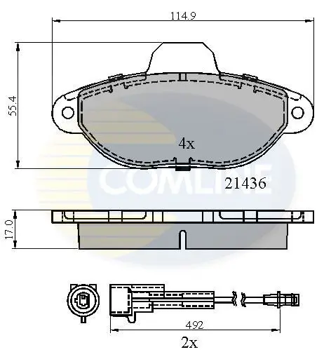 Handler.Part Brake pad set, disc brake COMLINE CBP2509 1