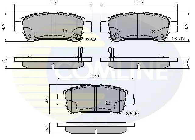 Handler.Part Brake pad set, disc brake COMLINE CBP31133 1