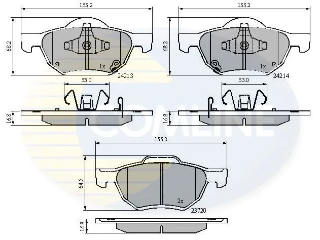 Handler.Part Brake pad set, disc brake COMLINE CBP31195 1