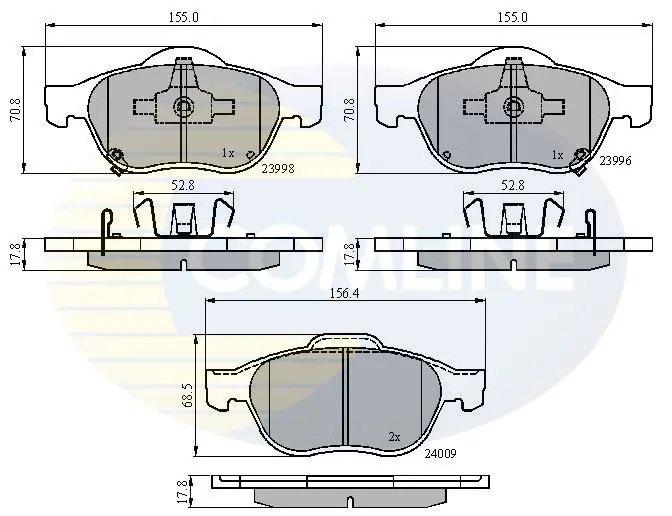 Handler.Part Brake pad set, disc brake COMLINE CBP31249 1