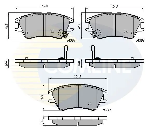 Handler.Part Brake pad set, disc brake COMLINE CBP31298 1