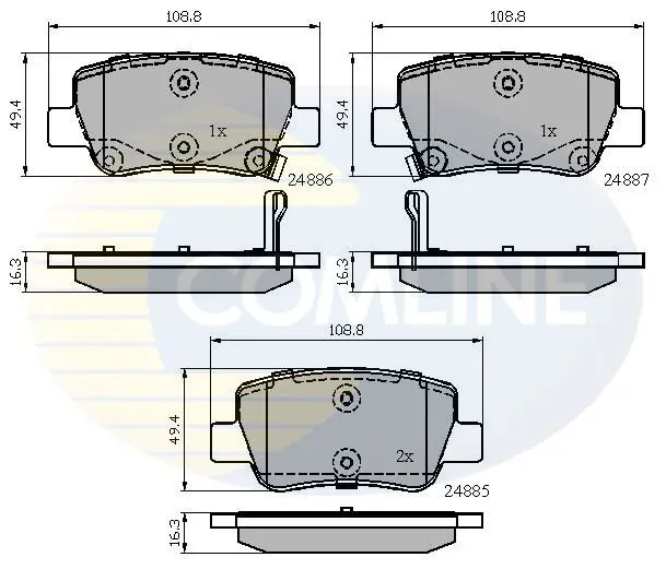 Handler.Part Brake pad set, disc brake COMLINE CBP32026 1