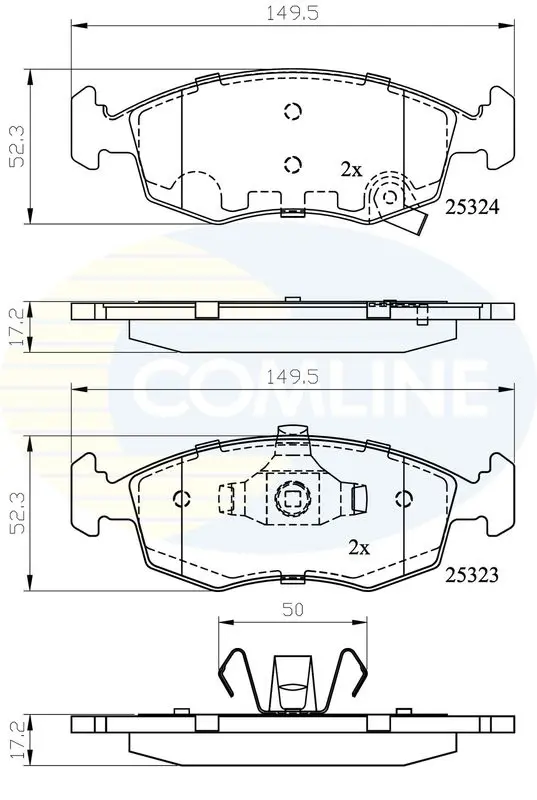 Handler.Part Brake pad set, disc brake COMLINE CBP32104 1