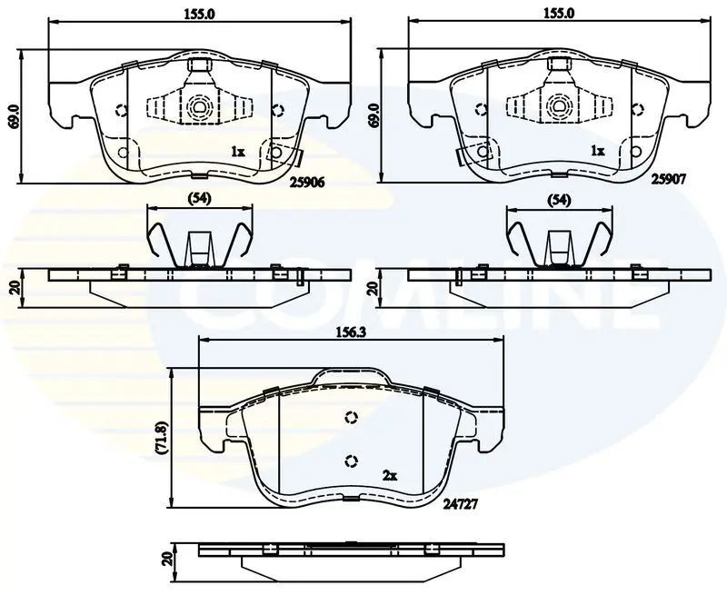 Handler.Part Brake pad set, disc brake COMLINE CBP32280 1