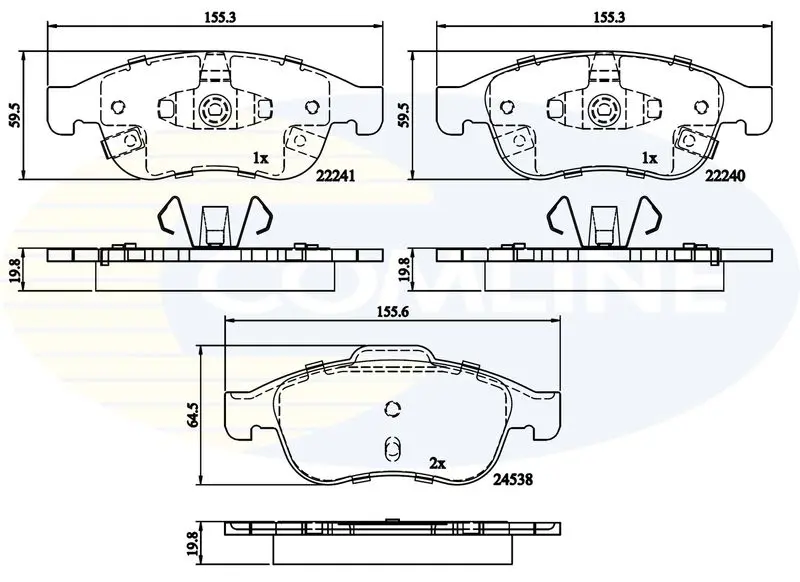 Handler.Part Brake pad set, disc brake COMLINE CBP32293 1