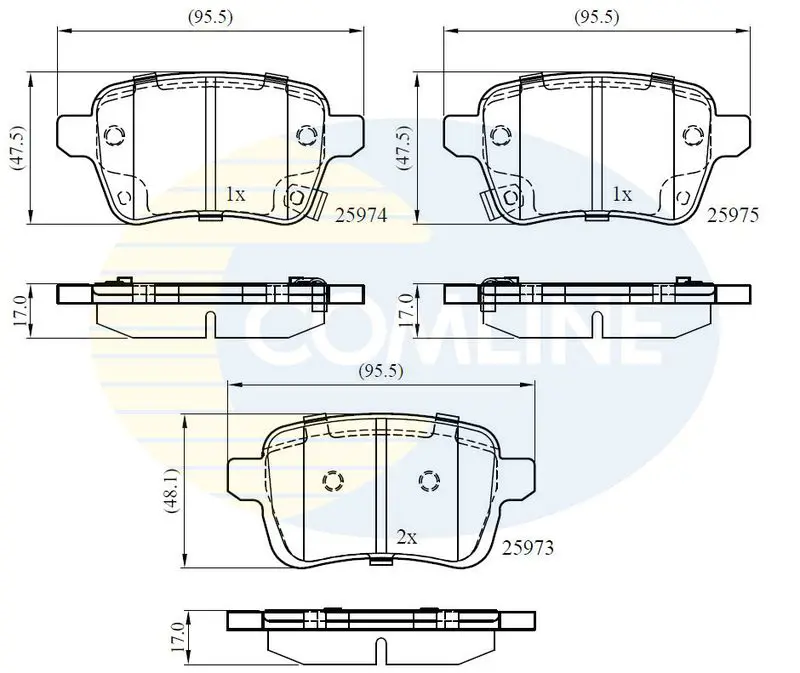 Handler.Part Brake pad set, disc brake COMLINE CBP32299 1