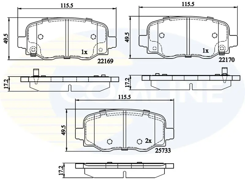 Handler.Part Brake pad set, disc brake COMLINE CBP32303 1