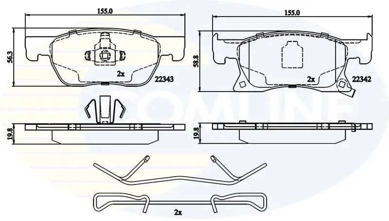 Handler.Part Brake pad set, disc brake COMLINE CBP32306 1