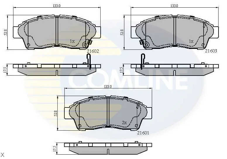 Handler.Part Brake pad set, disc brake COMLINE CBP3260 1