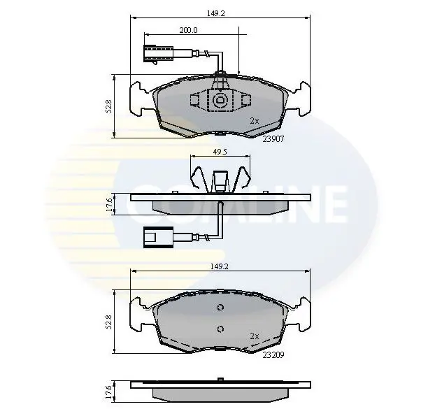 Handler.Part Brake pad set, disc brake COMLINE CBP12044 1