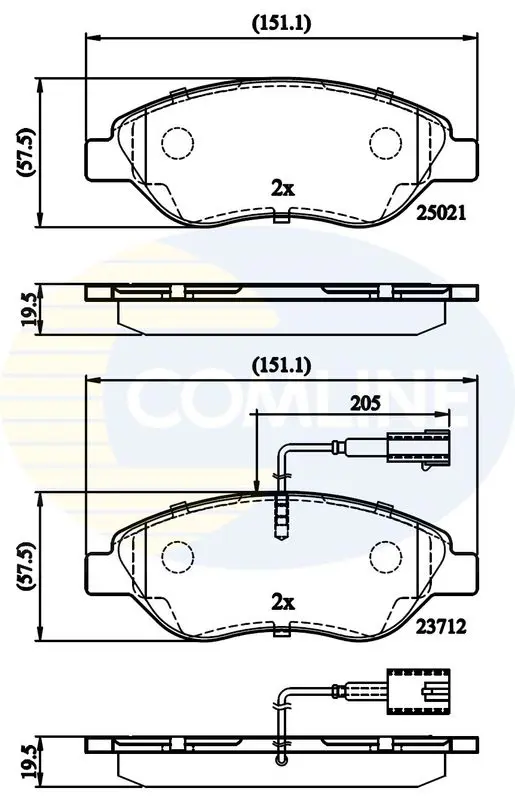 Handler.Part Brake pad set, disc brake COMLINE CBP12213 1