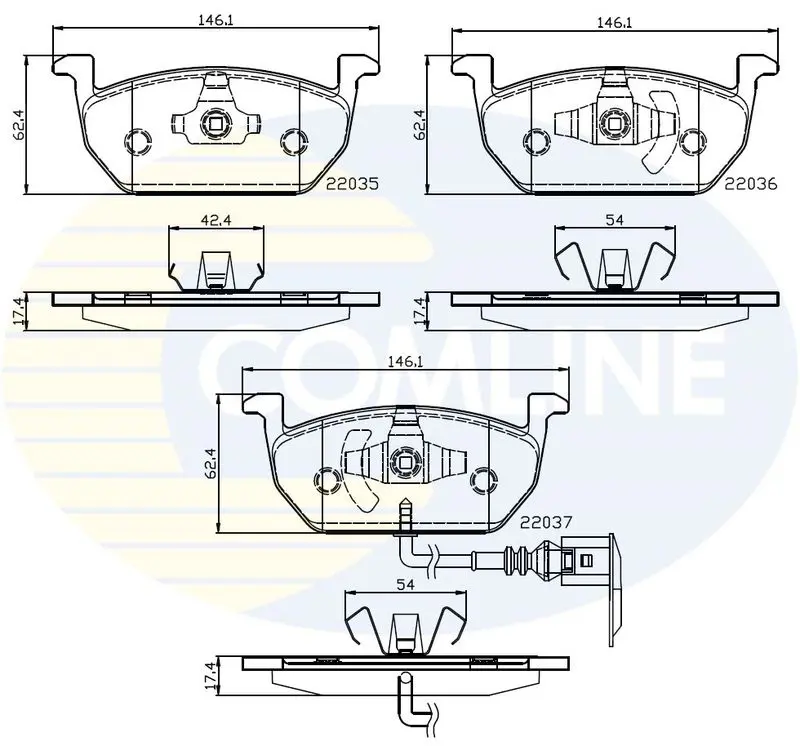 Handler.Part Brake pad set, disc brake COMLINE CBP12224 1