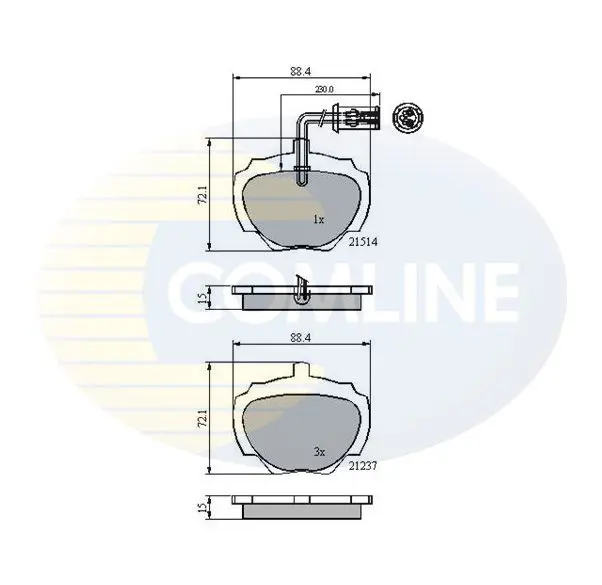 Handler.Part Brake pad set, disc brake COMLINE CBP1224 1