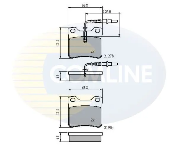 Handler.Part Brake pad set, disc brake COMLINE CBP1455 1