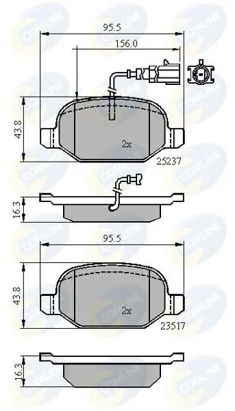 Handler.Part Brake pad set, disc brake COMLINE CBP16013 1