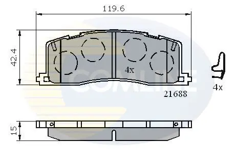 Handler.Part Brake pad set, disc brake COMLINE CBP3443 1