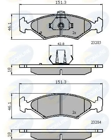 Handler.Part Brake pad set, disc brake COMLINE CBP3444 1