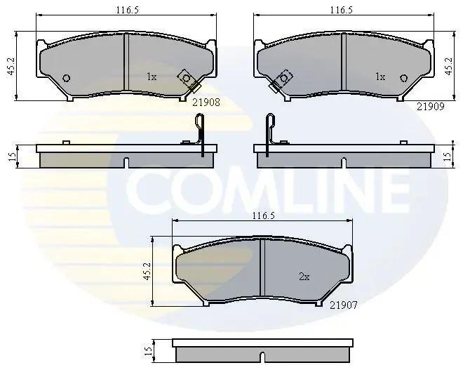 Handler.Part Brake pad set, disc brake COMLINE CBP3587 1