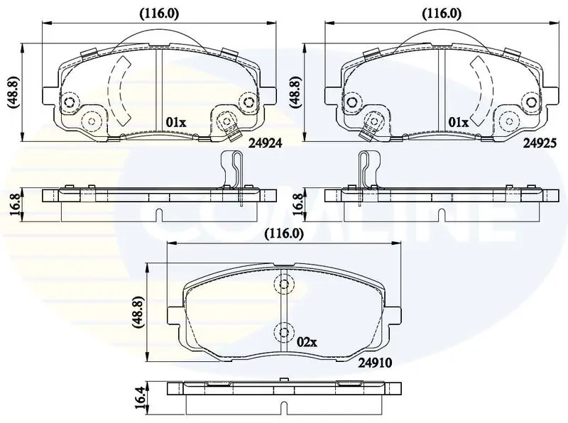 Handler.Part Brake pad set, disc brake COMLINE CBP36008 1