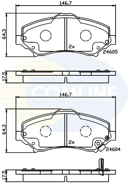 Handler.Part Brake pad set, disc brake COMLINE CBP36066 1