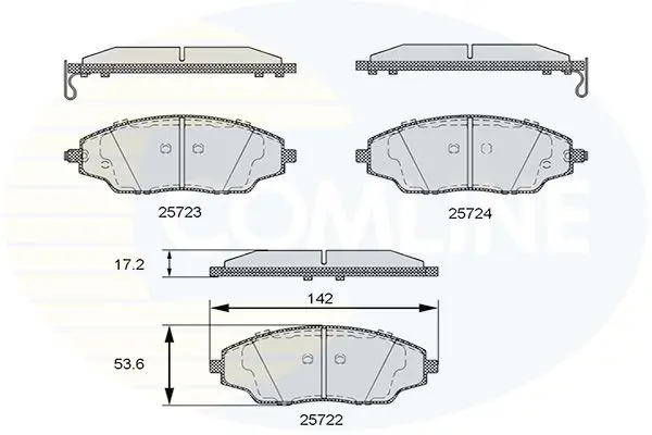 Handler.Part Brake pad set, disc brake COMLINE CBP36083 1