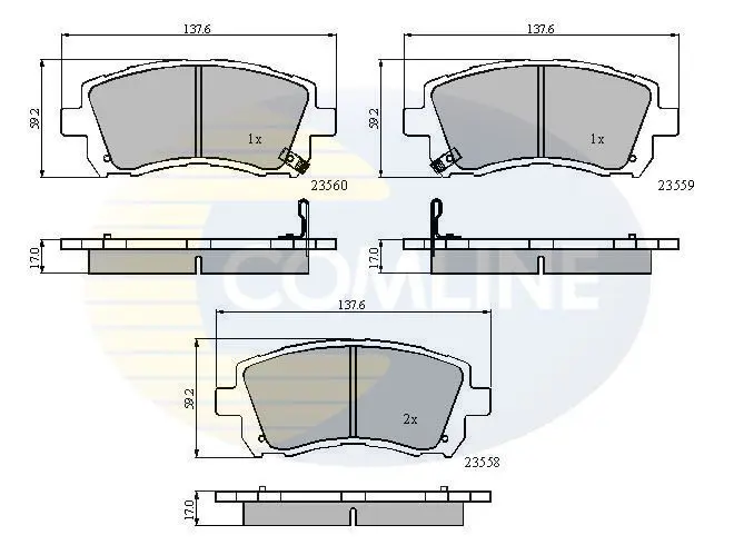 Handler.Part Brake pad set, disc brake COMLINE CBP3722 1