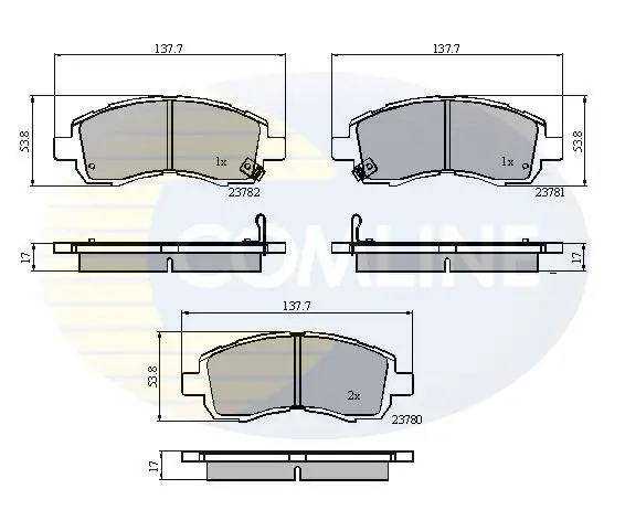 Handler.Part Brake pad set, disc brake COMLINE CBP3757 1