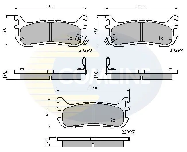 Handler.Part Brake pad set, disc brake COMLINE CBP3822 1