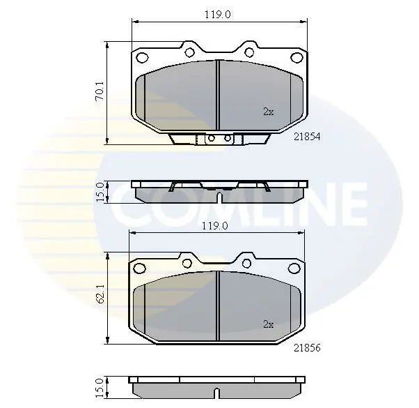 Handler.Part Brake pad set, disc brake COMLINE CBP3829 1