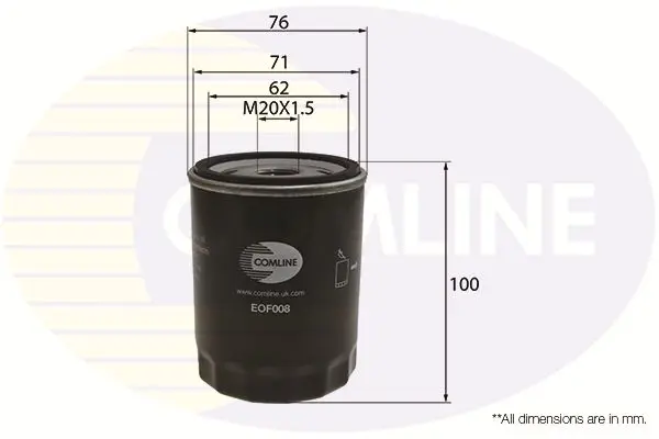 Handler.Part Oil filter COMLINE EOF008 1