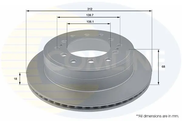 Handler.Part Brake disc COMLINE ADC0185V 1