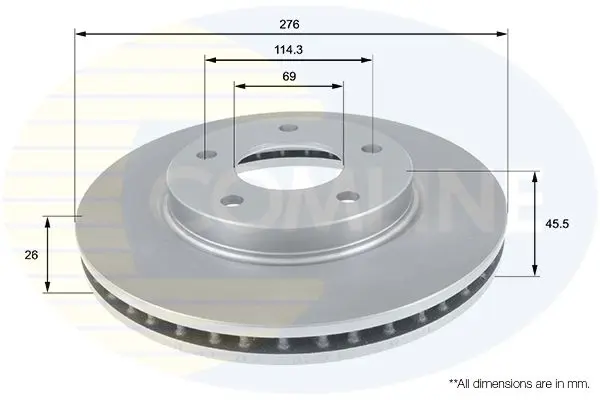 Handler.Part Brake disc COMLINE ADC0381V 1