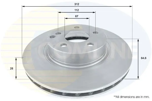 Handler.Part Brake disc COMLINE ADC1624V 1